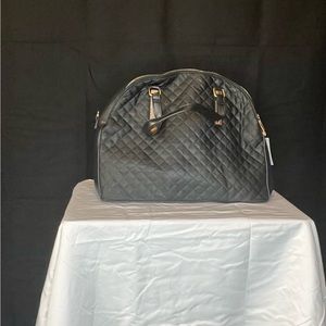 Big black leather hand bag